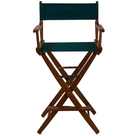 American Trail 206-34-032-32 30 in. Extra-Wide Premium Directors Chair, Oak Frame with Hunter Green Color Cover 206-34/032-32